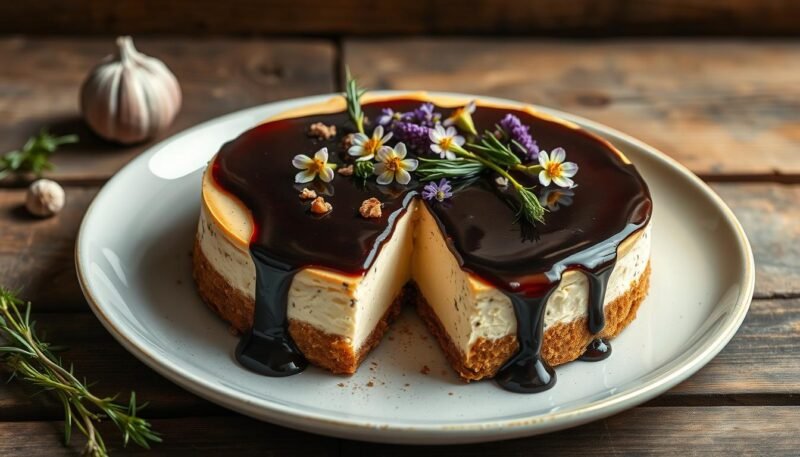 black garlic cheesecake