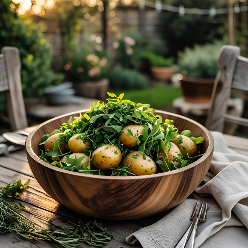 Sorrel & Mangetout salad